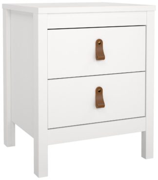 An Image of Tvilum Madrid 2 Drawer Bedside Table - White