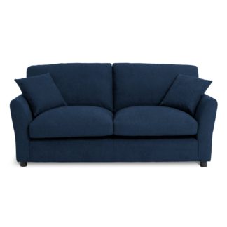 An Image of Argos Home Aleeza Fabric 3 Seater Sofa - Navy