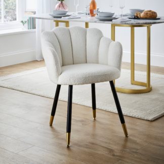 An Image of Vivian Dining Chair, Boucle Ivory Boucle Ivory