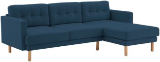 An Image of Habitat Newell Fabric Right Hand Corner Chaise Sofa - Navy