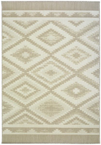 An Image of Relay HydroFlex Diamond Natural Outdoor Rug