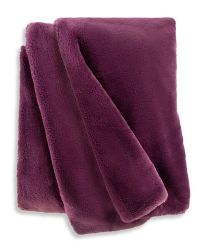 An Image of Habitat Faux Fur Throw - Plum - 125x150cm