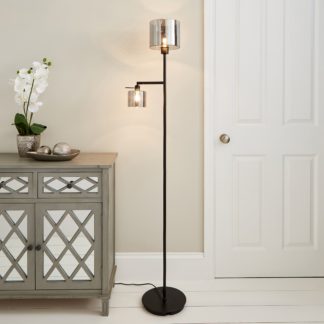 An Image of Erin Smoked Mother & Child Floor Lamp Black