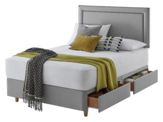 An Image of Silentnight Toulouse Double 4 Drawer Divan Set - Grey
