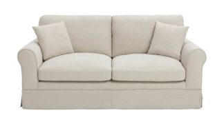 An Image of Argos Home Tessa Fabric 3 Seater Sofa - Natural