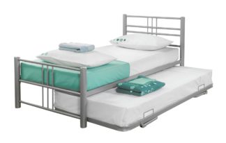 An Image of Argos Home Atlas Metal Guest Bed - Silver