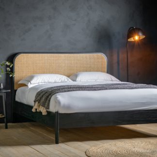 An Image of Somer Rattan Bed Black