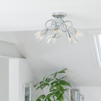An Image of Argos Home Curico 5 Light Flush Ceiling Light - Chrome