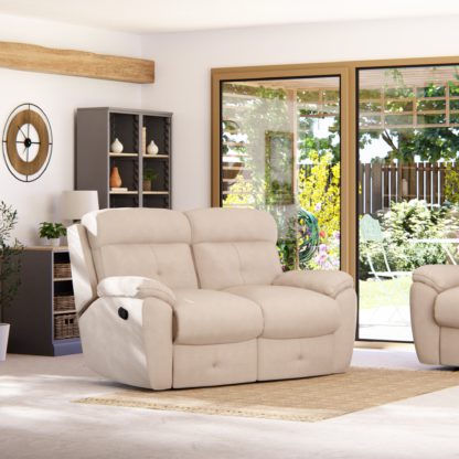 An Image of Abbotsbury 2 Seater Manual Recliner Sofa Chenille Sky