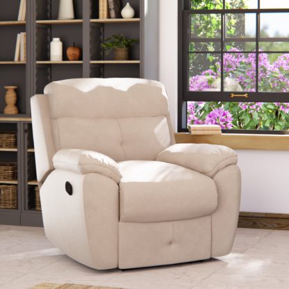 An Image of Abbotsbury Manual Recliner Armchair Honeycomb Chenille Latte