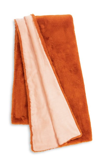 An Image of Habitat Faux Fur Throw - Orange - 125x150cm