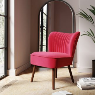 An Image of Camille Velvet Cocktail Chair Magenta (Pink)