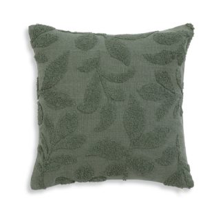 An Image of Habitat Floral Tufted Cushion - Green - 43x43cm