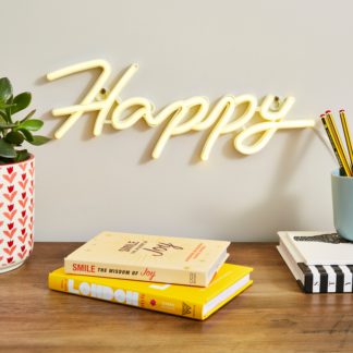 An Image of Happy Neon Sign Yellow
