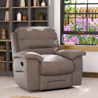 7cfd173409e31ec174e48f5d68b48623967a892c8a7fdcd6e60555fe2f7a1c28.jpg An Image of Lulworth Manual Recliner Armchair Honeycomb Chenille Linen
