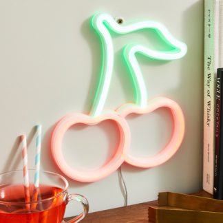 An Image of Cherries Neon Sign Red