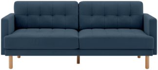 An Image of Habitat Newell Fabric 3 Seater Sofa - Navy