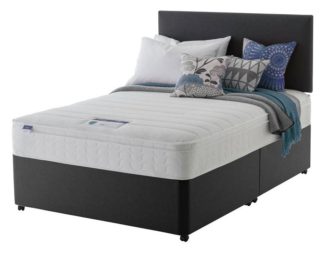 An Image of Silentnight Travis Double Memory Divan Bed - Charcoal