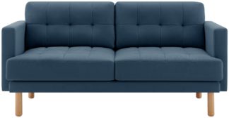 An Image of Habitat Newell Fabric 2 Seater Sofa - Navy