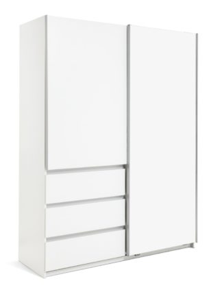 An Image of Habitat Holsted 2 Door 3 Drawer Wardrobe - White