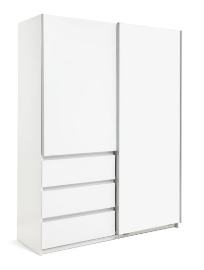 An Image of Habitat Holsted 2 Door 3 Drawer Wardrobe - White