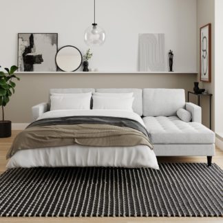 An Image of Zoe Boucle Storage Corner Sofa Bed Boucle Light Grey