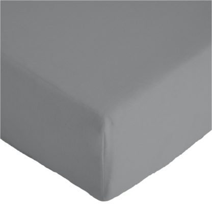 9f92fb242a1c75fd1a372b08dd5e2483b482c257c6f41d95d70223b741845a2c.jpg An Image of Argos Home Plain Grey Fitted Sheet - Single