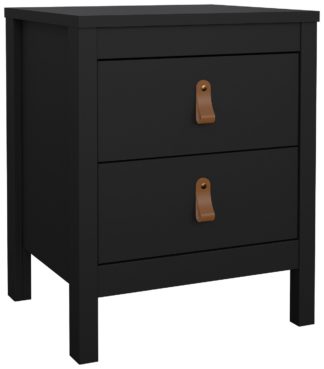 An Image of Tvilum Madrid 2 Drawer Bedside Table - Black