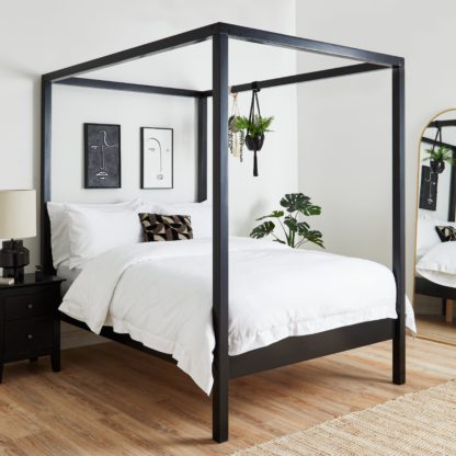 An Image of Lynton 4 Poster Bed Grey