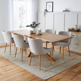 An Image of Xavi 10 Seater Rectangular Extendable Dining Table, Oak Oak