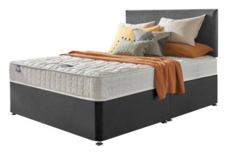 An Image of Silentnight Travis Small Double Drawer Divan Bed - Charcoal