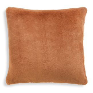 An Image of Habitat Faux Fur Cushion - Cinnamon - 43x43cm