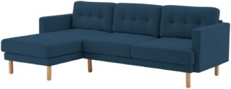 An Image of Habitat Newell Fabric Left Corner Chaise Sofa - Navy