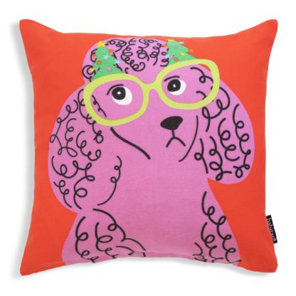 An Image of Habitat Howlidays Bulldog Print Cushion - Multi - 43x43cm