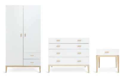 An Image of Habitat Tatsuma 3 Piece 2 Door Wardrobe Set - White