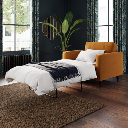 An Image of Zoe Velvet Snuggle Single Sofa Bed Velvet Olive