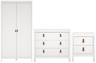 An Image of Tvilum Madrid 3 Piece 2 Door Wardrobe Set - White