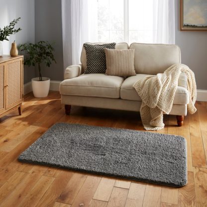 An Image of Washable Shaggy Rug Dove (Grey)