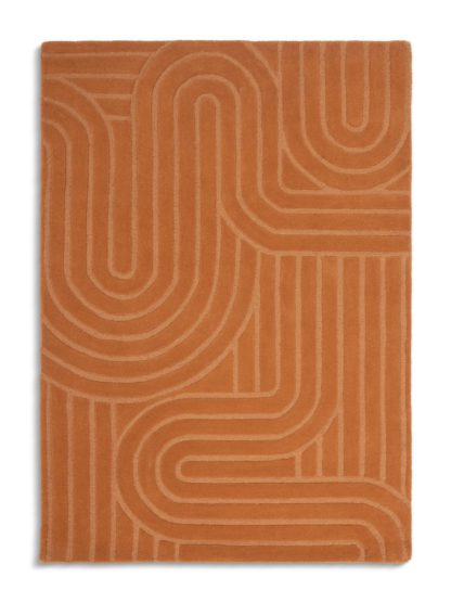 b88a2d30528493f3b40f7ad5b199c1fafa0fb9c520c5c8d7cf4454d87cd8847c.jpg An Image of Habitat Mirage Patterned Carved Rug - Ginger - 120x170cm
