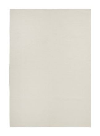 An Image of Argos Home Plain Cotton Flatweave Rug - 60x90cm - Cream