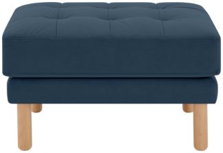 An Image of Habitat Newell Fabric Footstool - Navy