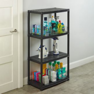 An Image of Addis 4 Tier Freestanding Shelf Storage Unit Black