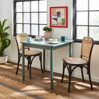 An Image of Remi 4 Seater Square Dining Table, Forest Green Green