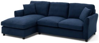 An Image of Argos Home Aleeza Fabric Left Hand Corner Sofa - Navy