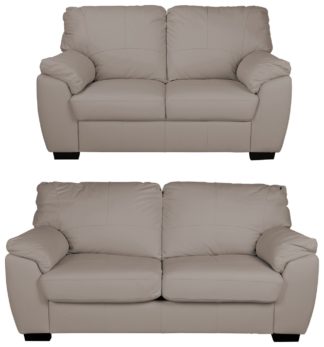 An Image of Argos Home Milano Fabric 2 & 3 Seater Sofa - Natural