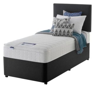 An Image of Silentnight Travis Single Memory Divan Bed - Charcoal