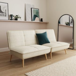 An Image of Frankie Split Sherpa Sofa Bed Ivory