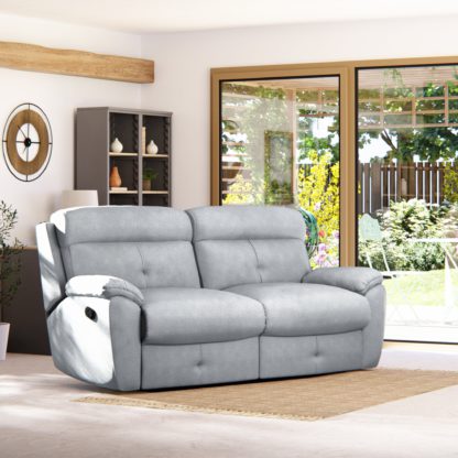 An Image of Abbotsbury 3 Seater Manual Recliner Sofa Chenille Sand