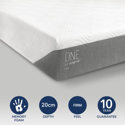 An Image of Tempur One Firm Memory Foam Mattress Grey