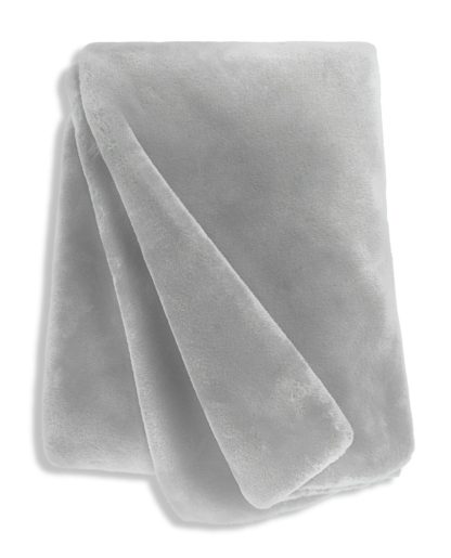 An Image of Habitat Faux Fur Throw - Dove Grey - 125x150cm